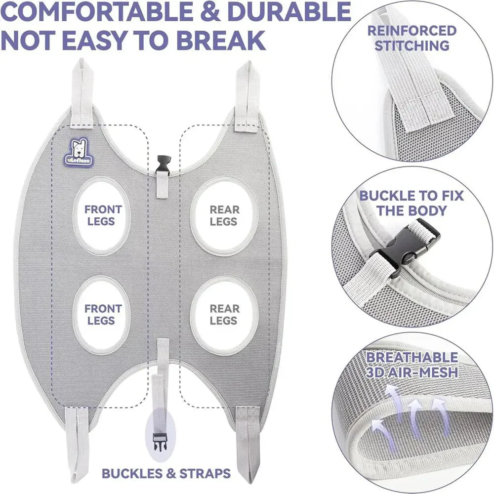 Dog Grooming Hammock Harness for Dogs & Cats with Pet Nail Clipper Trimmer